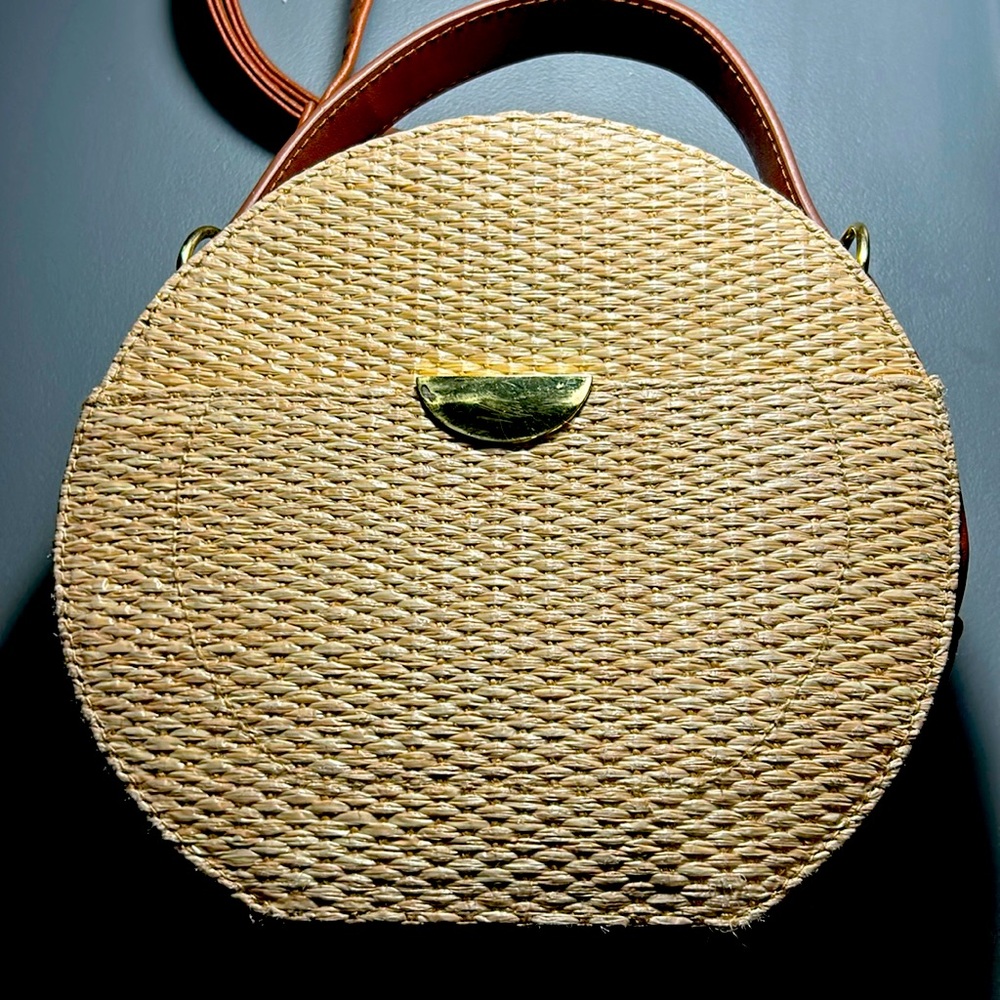 Unbranded tote Crossbody bag, cream, killer, brown leather trout